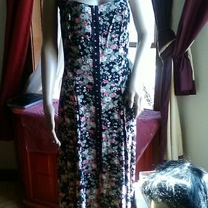 Vintage Floral Full Length Dress
